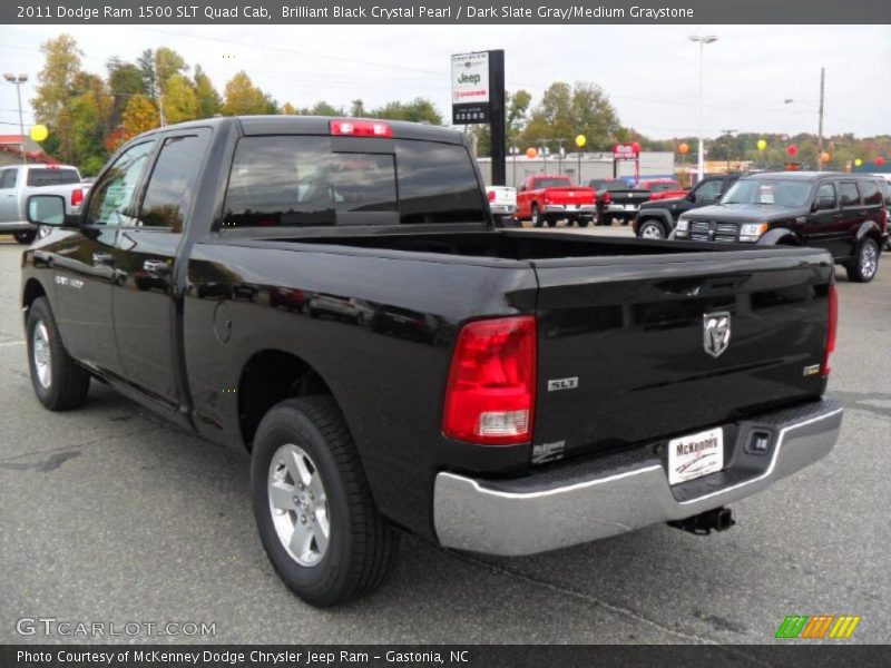 Brilliant Black Crystal Pearl / Dark Slate Gray/Medium Graystone 2011 Dodge Ram 1500 SLT Quad Cab