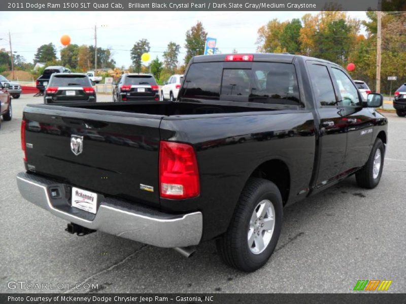 Brilliant Black Crystal Pearl / Dark Slate Gray/Medium Graystone 2011 Dodge Ram 1500 SLT Quad Cab
