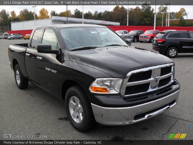 Brilliant Black Crystal Pearl / Dark Slate Gray/Medium Graystone 2011 Dodge Ram 1500 SLT Quad Cab