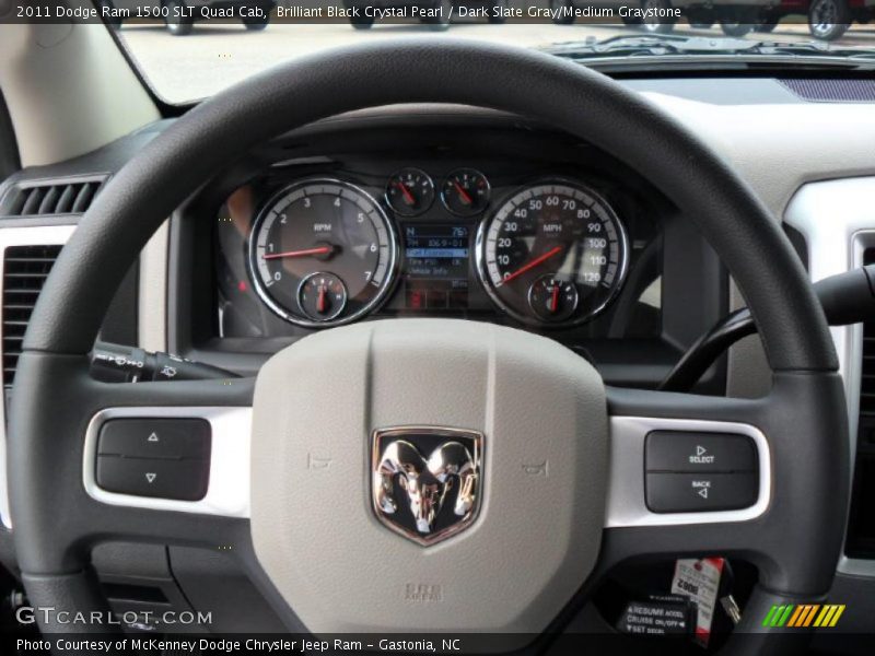Brilliant Black Crystal Pearl / Dark Slate Gray/Medium Graystone 2011 Dodge Ram 1500 SLT Quad Cab