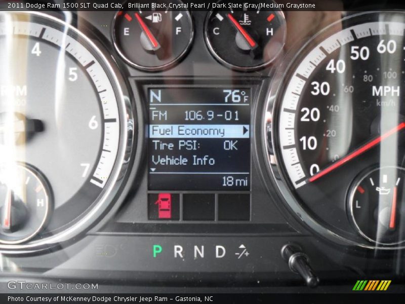 Brilliant Black Crystal Pearl / Dark Slate Gray/Medium Graystone 2011 Dodge Ram 1500 SLT Quad Cab