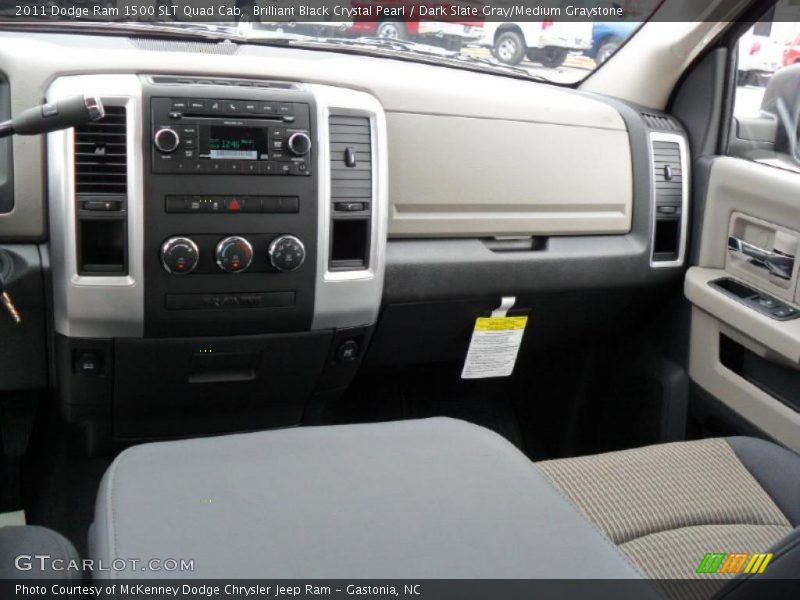 Brilliant Black Crystal Pearl / Dark Slate Gray/Medium Graystone 2011 Dodge Ram 1500 SLT Quad Cab