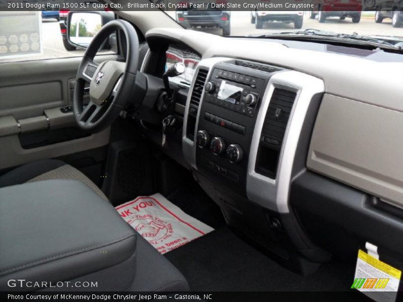 Brilliant Black Crystal Pearl / Dark Slate Gray/Medium Graystone 2011 Dodge Ram 1500 SLT Quad Cab