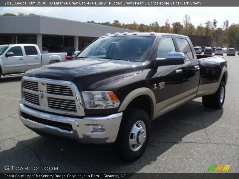 Rugged Brown Pearl / Light Pebble Beige/Bark Brown 2011 Dodge Ram 3500 HD Laramie Crew Cab 4x4 Dually