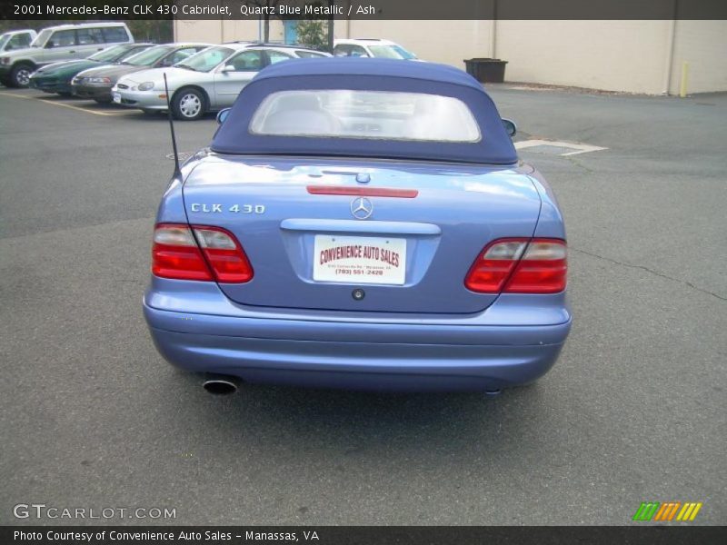 Quartz Blue Metallic / Ash 2001 Mercedes-Benz CLK 430 Cabriolet