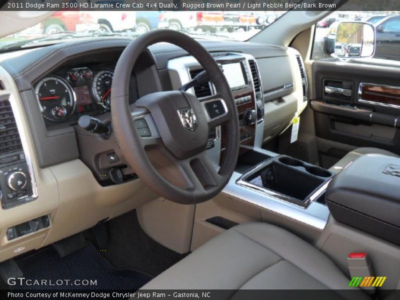 Light Pebble Beige/Bark Brown Interior - 2011 Ram 3500 HD Laramie Crew Cab 4x4 Dually 