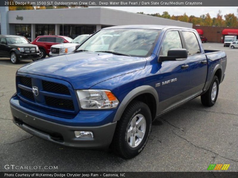 Deep Water Blue Pearl / Dark Slate Gray/Medium Graystone 2011 Dodge Ram 1500 SLT Outdoorsman Crew Cab