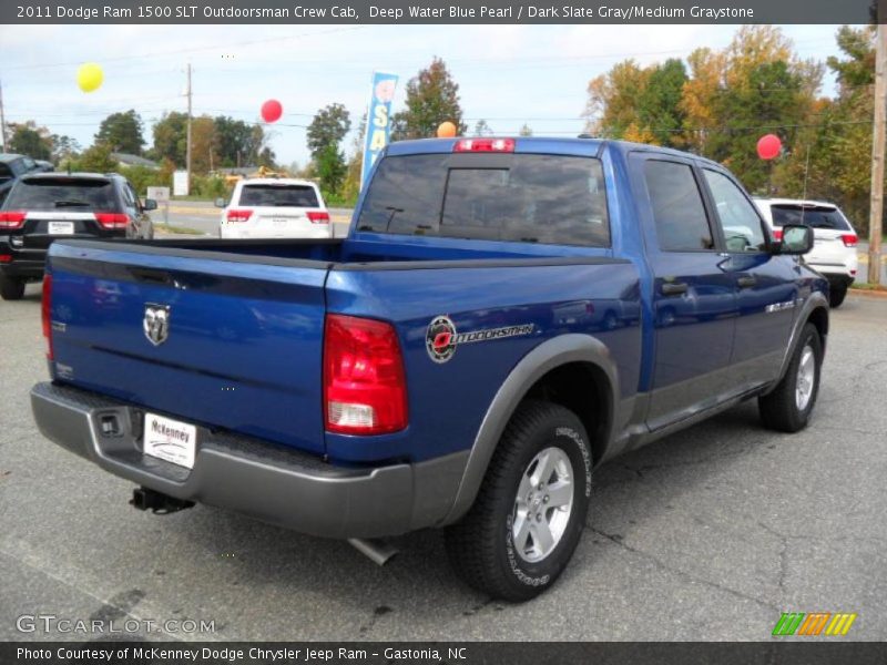Deep Water Blue Pearl / Dark Slate Gray/Medium Graystone 2011 Dodge Ram 1500 SLT Outdoorsman Crew Cab