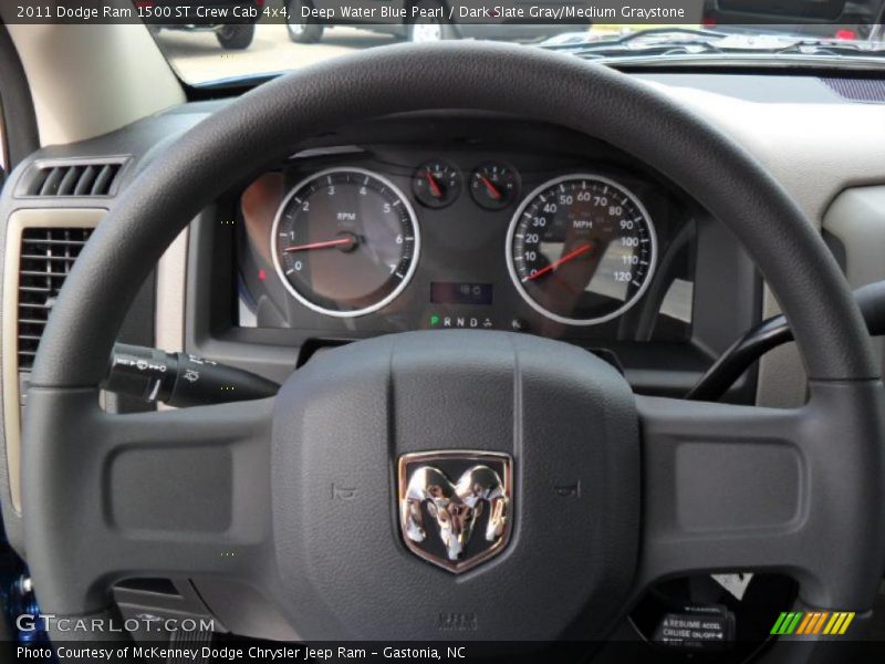 Deep Water Blue Pearl / Dark Slate Gray/Medium Graystone 2011 Dodge Ram 1500 ST Crew Cab 4x4