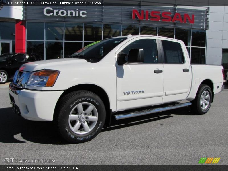 Blizzard White / Charcoal 2010 Nissan Titan SE Crew Cab