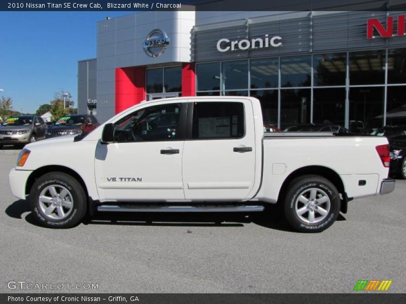 Blizzard White / Charcoal 2010 Nissan Titan SE Crew Cab