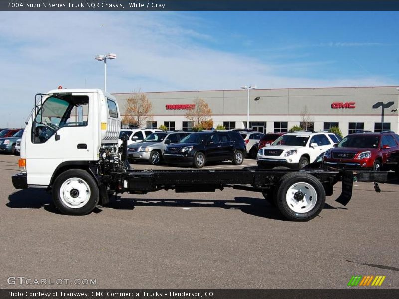 White / Gray 2004 Isuzu N Series Truck NQR Chassis