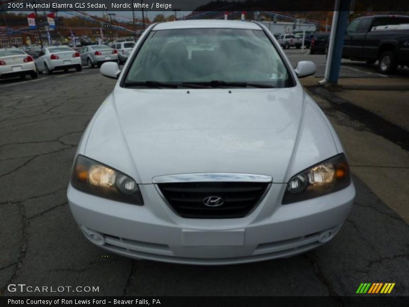 Nordic White / Beige 2005 Hyundai Elantra GLS Sedan
