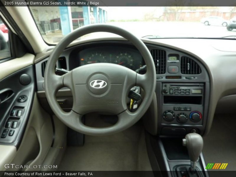 Nordic White / Beige 2005 Hyundai Elantra GLS Sedan