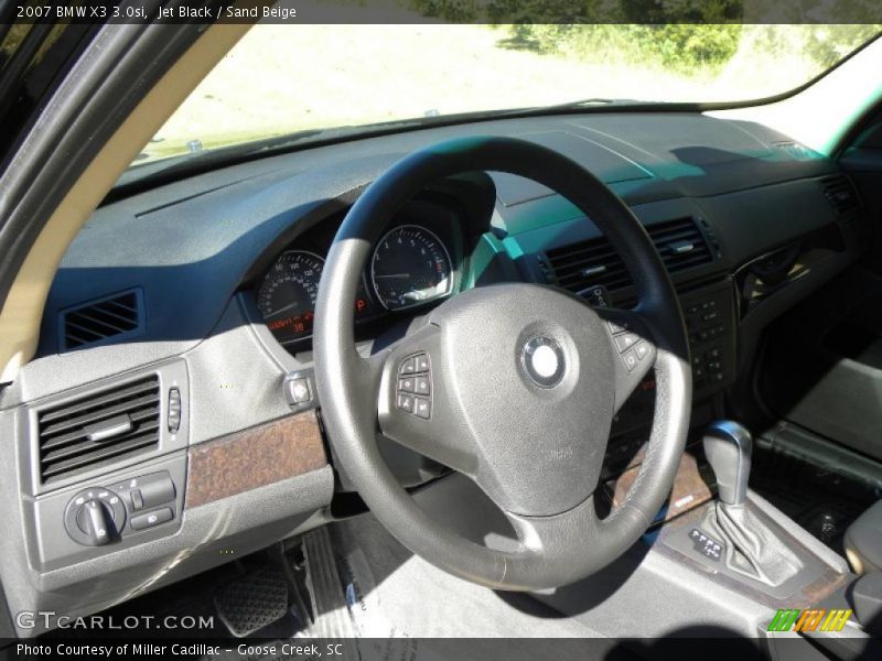 Jet Black / Sand Beige 2007 BMW X3 3.0si