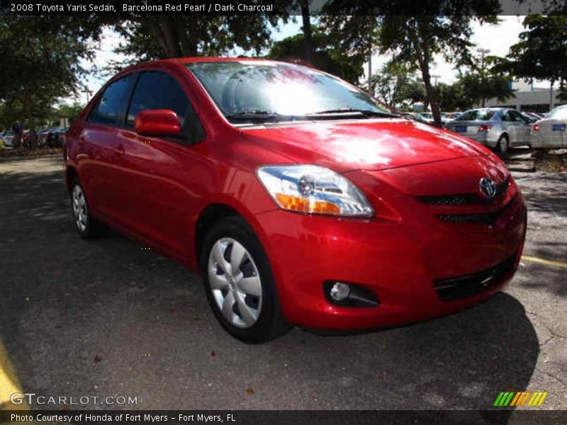 Barcelona Red Pearl / Dark Charcoal 2008 Toyota Yaris Sedan
