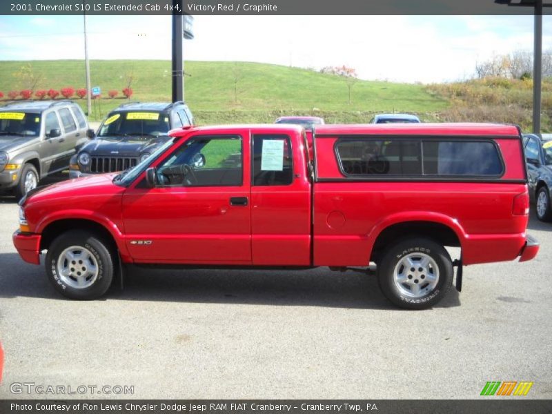 Victory Red / Graphite 2001 Chevrolet S10 LS Extended Cab 4x4