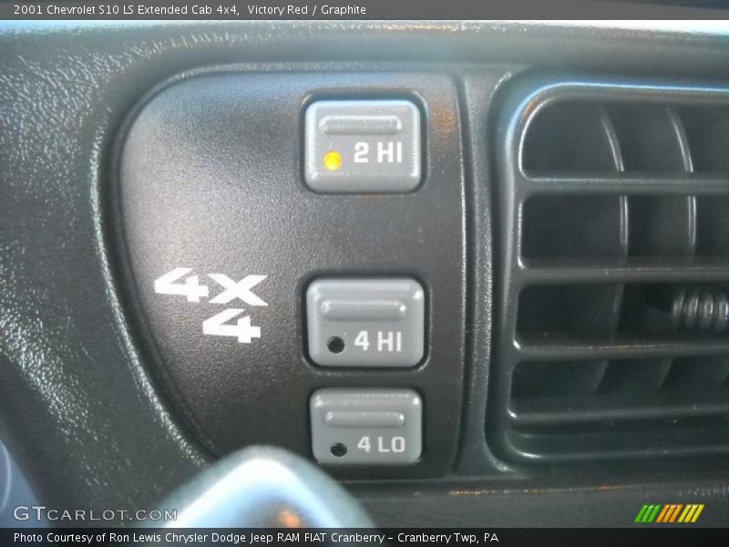 Controls of 2001 S10 LS Extended Cab 4x4