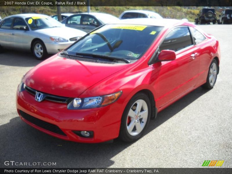 Rallye Red / Black 2007 Honda Civic EX Coupe