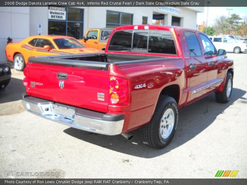 Inferno Red Crystal Pearl / Dark Slate Gray/Medium Slate Gray 2008 Dodge Dakota Laramie Crew Cab 4x4