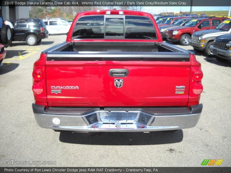 Inferno Red Crystal Pearl / Dark Slate Gray/Medium Slate Gray 2008 Dodge Dakota Laramie Crew Cab 4x4