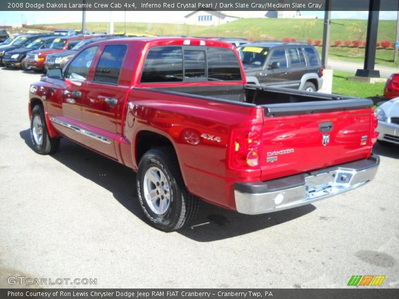 Inferno Red Crystal Pearl / Dark Slate Gray/Medium Slate Gray 2008 Dodge Dakota Laramie Crew Cab 4x4