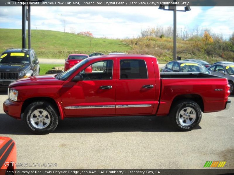 Inferno Red Crystal Pearl / Dark Slate Gray/Medium Slate Gray 2008 Dodge Dakota Laramie Crew Cab 4x4