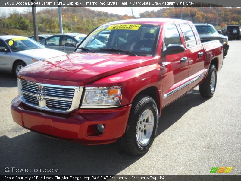 Inferno Red Crystal Pearl / Dark Slate Gray/Medium Slate Gray 2008 Dodge Dakota Laramie Crew Cab 4x4