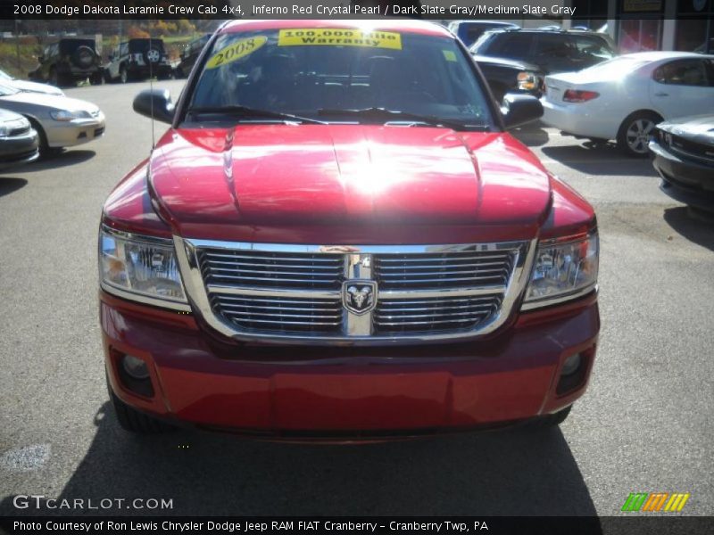 Inferno Red Crystal Pearl / Dark Slate Gray/Medium Slate Gray 2008 Dodge Dakota Laramie Crew Cab 4x4