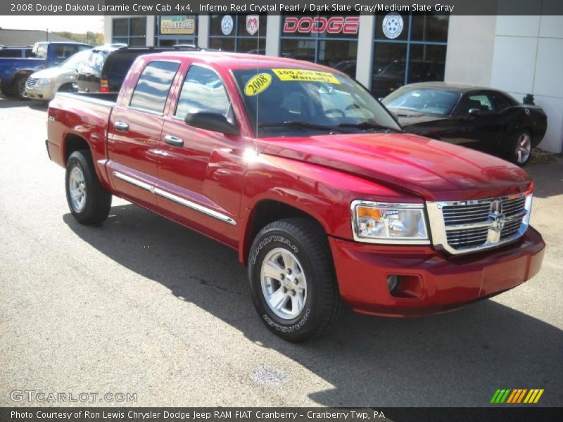 Inferno Red Crystal Pearl / Dark Slate Gray/Medium Slate Gray 2008 Dodge Dakota Laramie Crew Cab 4x4