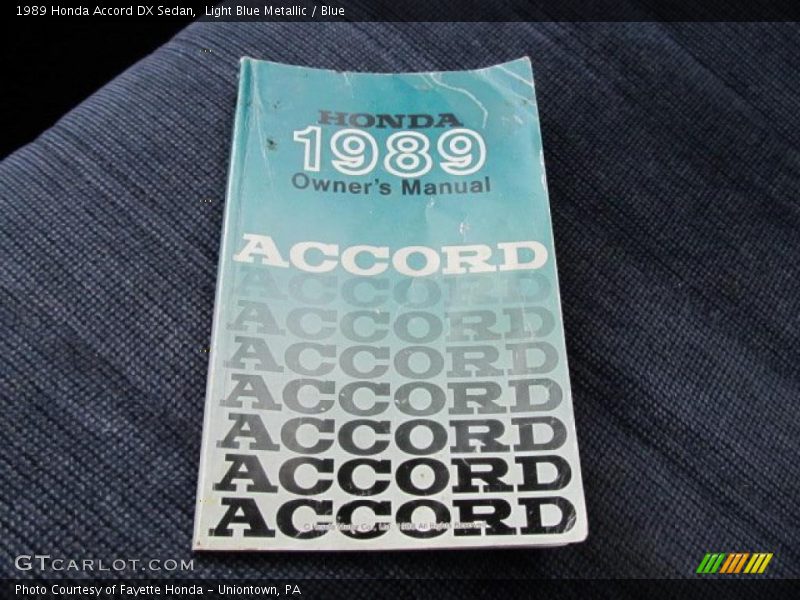 Light Blue Metallic / Blue 1989 Honda Accord DX Sedan