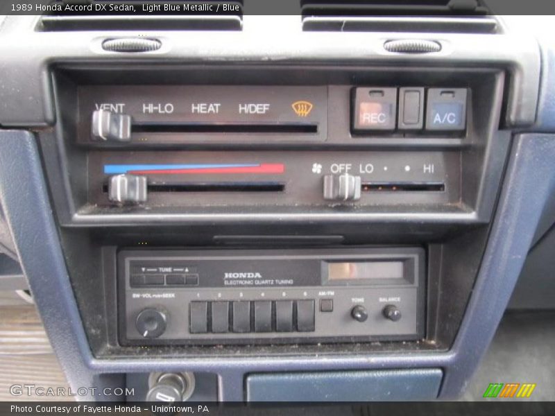 Controls of 1989 Accord DX Sedan