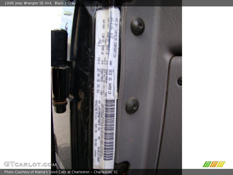 Black / Gray 1998 Jeep Wrangler SE 4x4