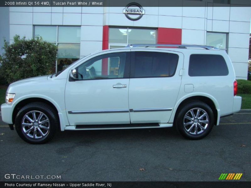 Tuscan Pearl White / Wheat 2008 Infiniti QX 56 4WD