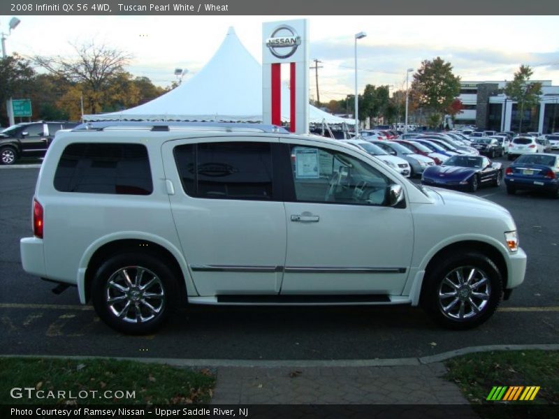 Tuscan Pearl White / Wheat 2008 Infiniti QX 56 4WD