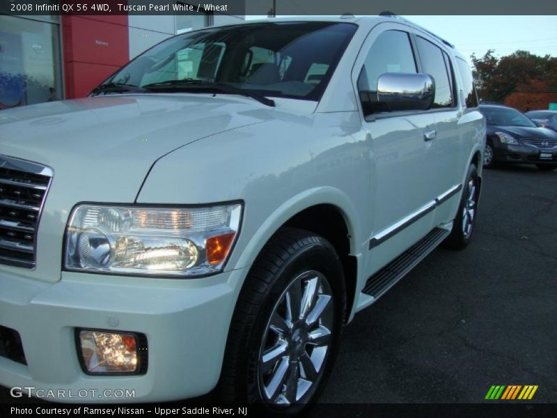 Tuscan Pearl White / Wheat 2008 Infiniti QX 56 4WD