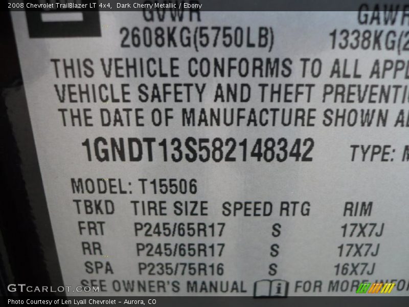 Dark Cherry Metallic / Ebony 2008 Chevrolet TrailBlazer LT 4x4