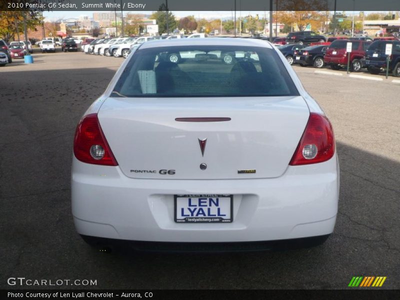 Summit White / Ebony 2010 Pontiac G6 Sedan
