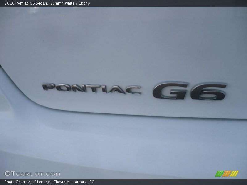 Summit White / Ebony 2010 Pontiac G6 Sedan