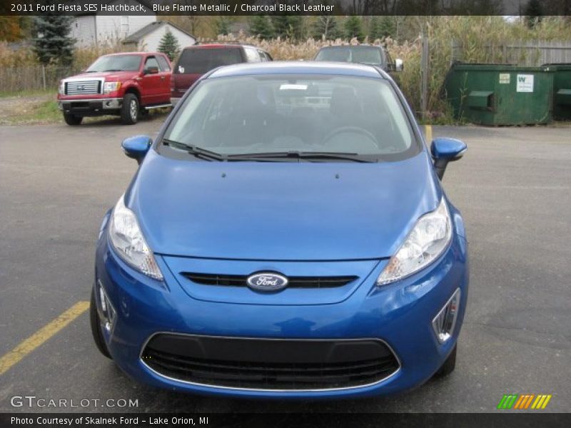 Blue Flame Metallic / Charcoal Black Leather 2011 Ford Fiesta SES Hatchback