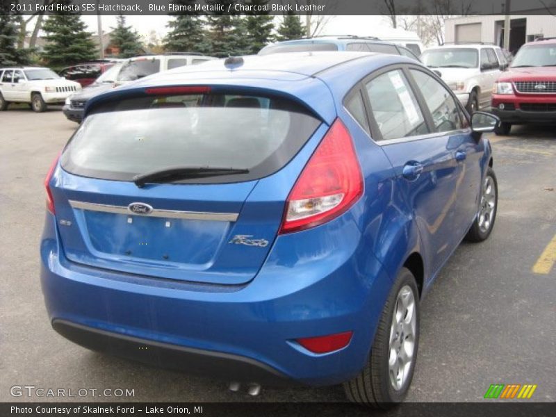 Blue Flame Metallic / Charcoal Black Leather 2011 Ford Fiesta SES Hatchback