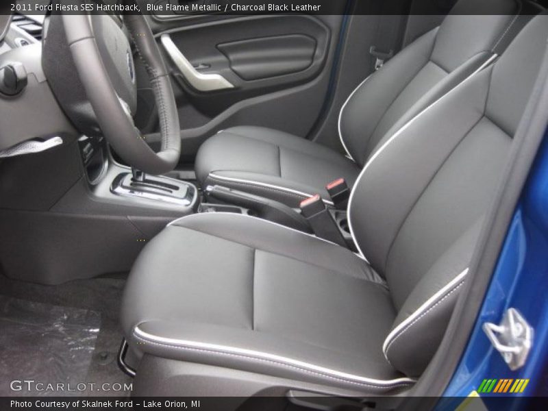  2011 Fiesta SES Hatchback Charcoal Black Leather Interior
