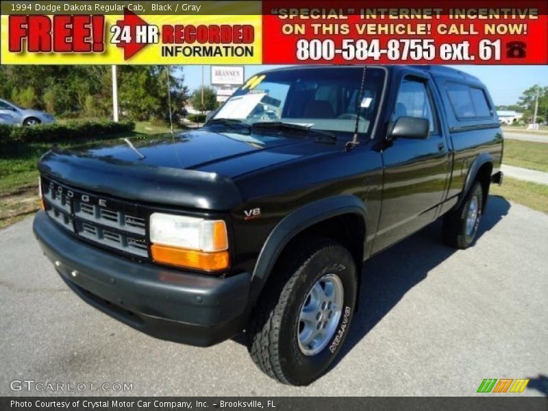 Black / Gray 1994 Dodge Dakota Regular Cab