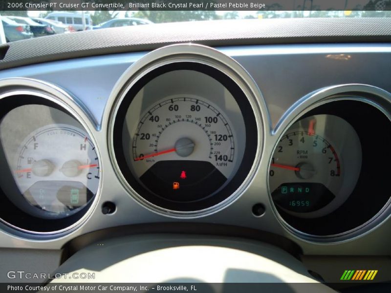 Brilliant Black Crystal Pearl / Pastel Pebble Beige 2006 Chrysler PT Cruiser GT Convertible