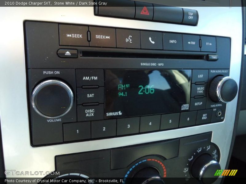 Controls of 2010 Charger SXT