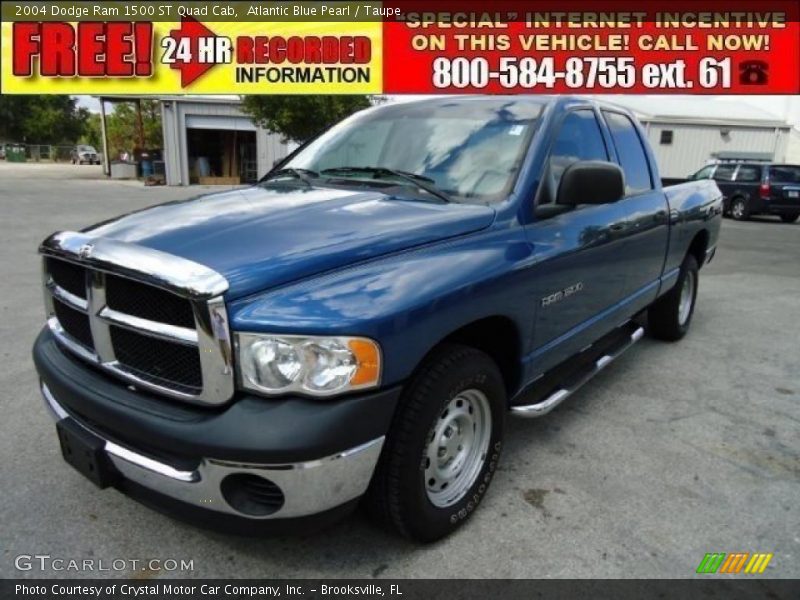 Atlantic Blue Pearl / Taupe 2004 Dodge Ram 1500 ST Quad Cab