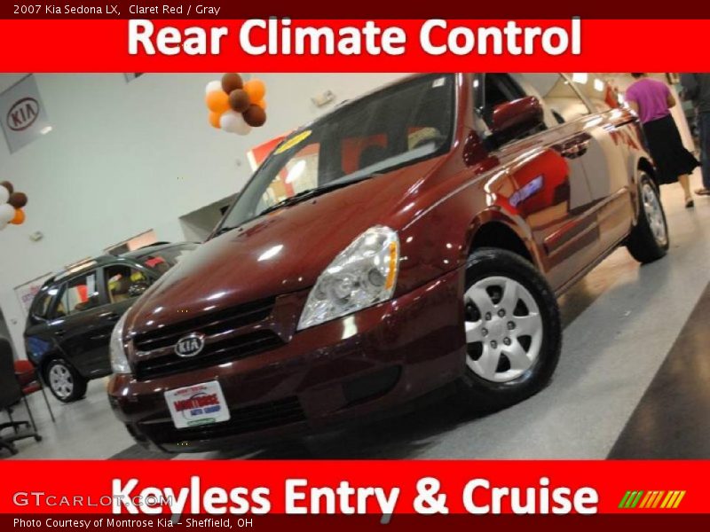 Claret Red / Gray 2007 Kia Sedona LX