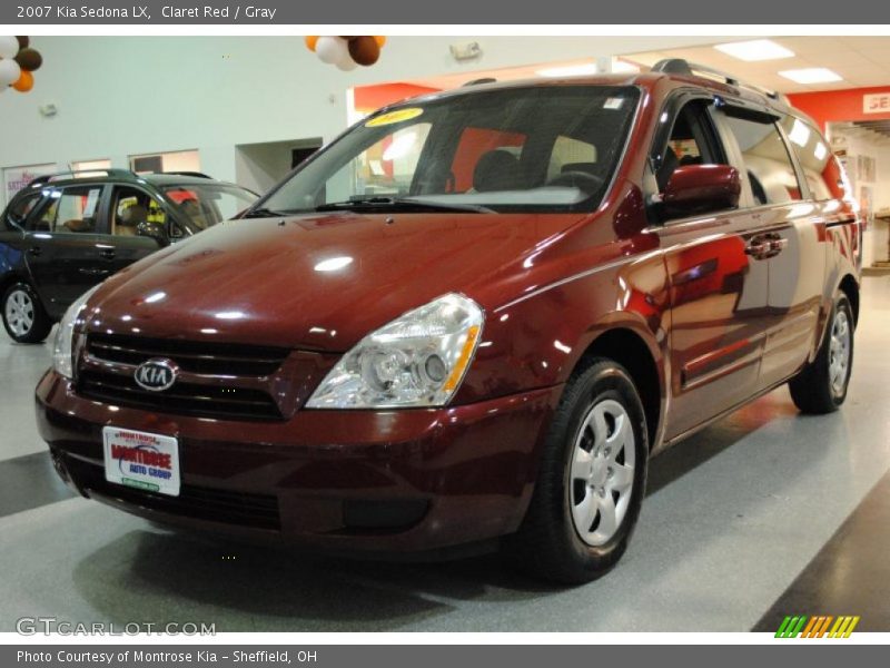 Claret Red / Gray 2007 Kia Sedona LX