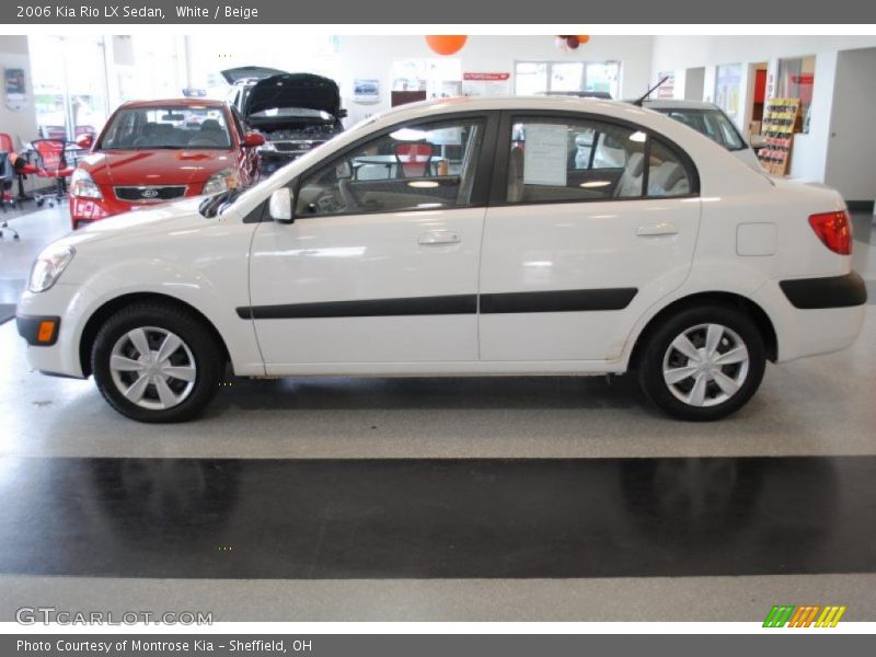 White / Beige 2006 Kia Rio LX Sedan