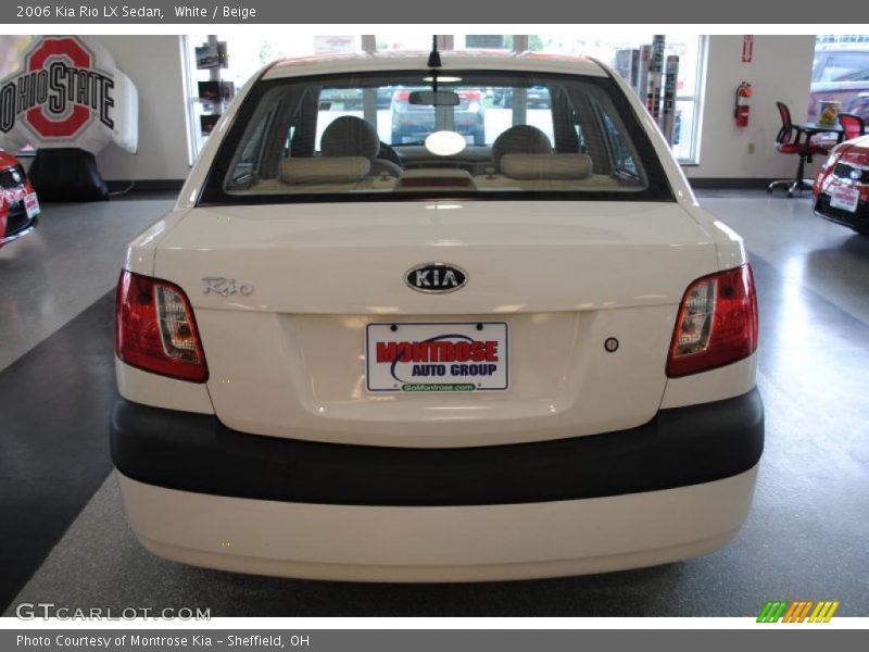 White / Beige 2006 Kia Rio LX Sedan